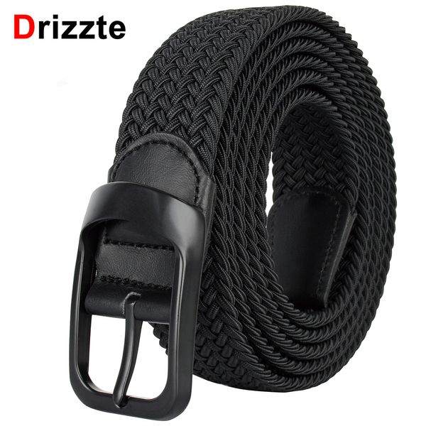 

belts drizzte plus size 100190cm 190cm 63'' 67'' 71'' long black braided elastic stretch belt mens metal buckl, Black;brown