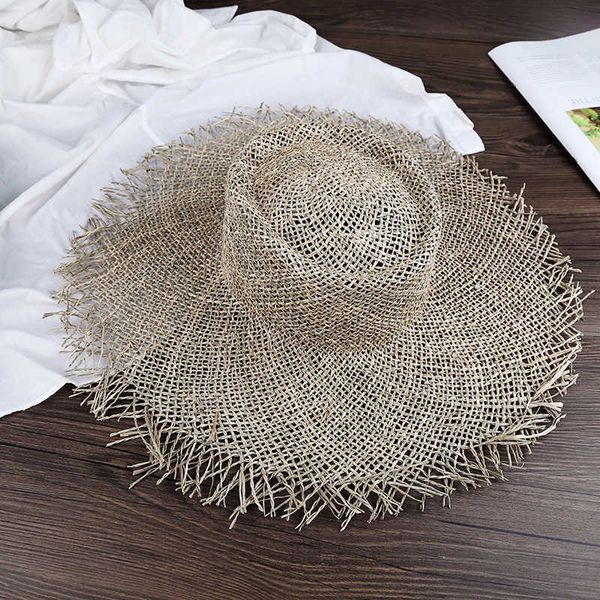 

wide brim hats 2019 fashion breathable green straw beach sun hats for women hat size 56-57 cm cool ladies summer hat dropshipping wholesale, Blue;gray