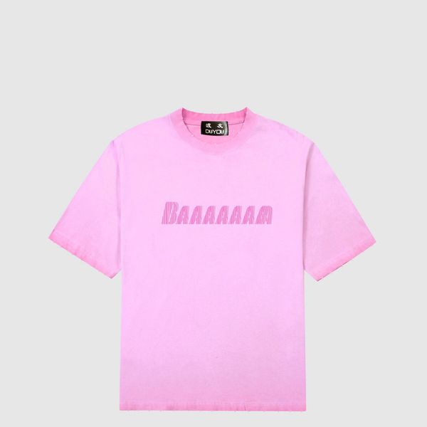 

duyou oversize t shirt with vintage jersey wash letters 100% cotton t-shirt men casuals basic t-shirts women quality classical dy8909, White;black