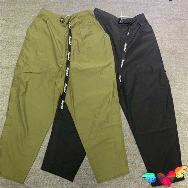 

men's pants 2022 kapital kountry ripspants men women 1 1 multi pockets kapital pants long drawstring track trousers t230302, Black