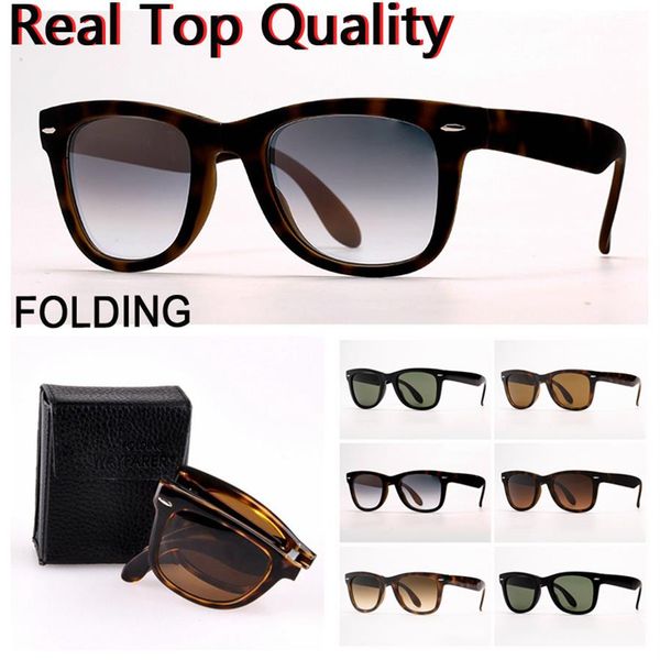 

mens sunglasses folding sunglass designer sunglasses sun glasses with uv400 glass lenses folding leather case and retailing pack3228, White;black
