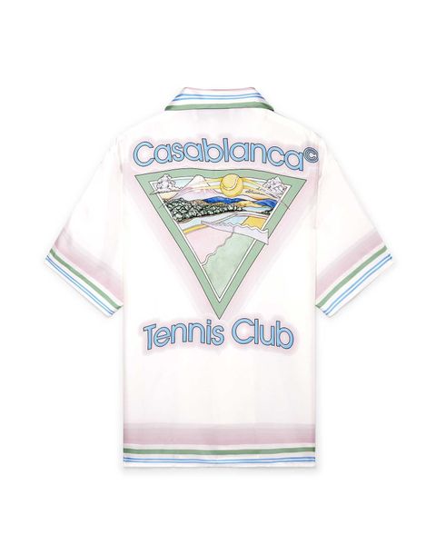 

casablanca designer classic shirt men and women fashion tennis club sicilian casual hawaiian short sleeve shirt, White;black