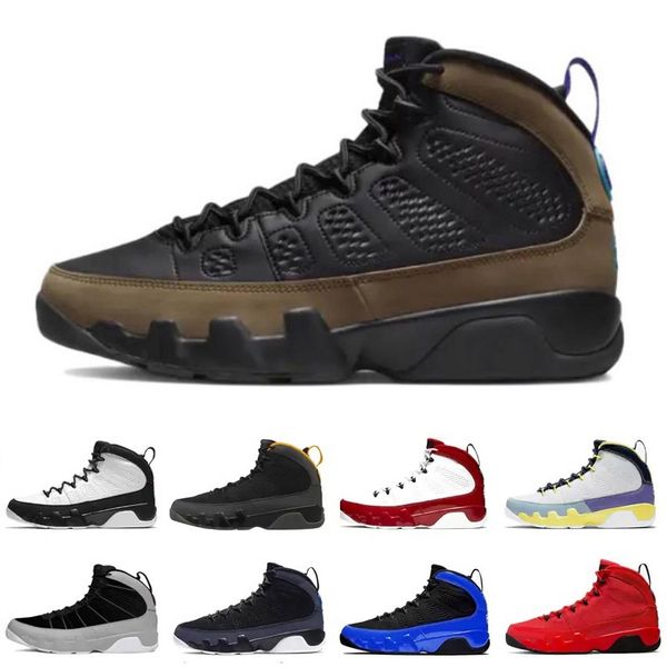 

9 9s mens basketball shoes light olive racer unc university blue gold the spirit particle grey gym red black white men trainers sports sneak