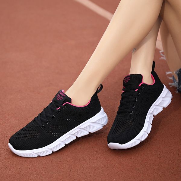 

designer women spring breathable running shoes black purple black rose red womens outdoor sports sneakers color42