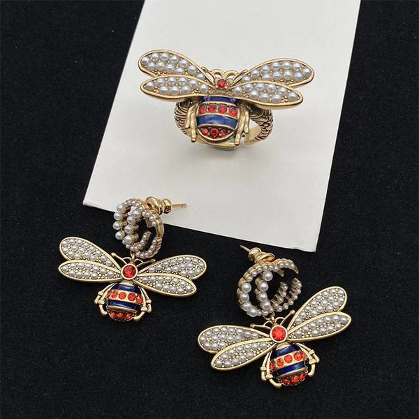 

band rings charm gu earrings designers jewellery letter g luxury vintage pearl classic do old letter earrings fashion trend small chick flow, Golden