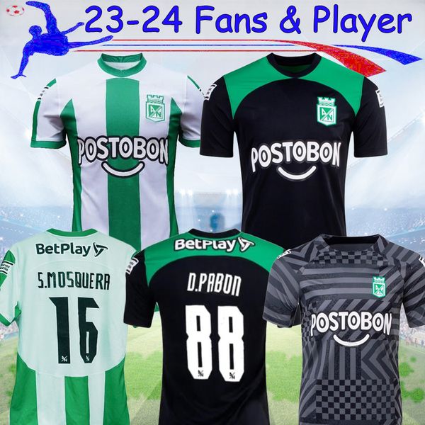 

23 24 atletico nacional medellin soccer jerseys j.duque da costa d.pabon jarlan 2023 home away training football shirt, Black;yellow