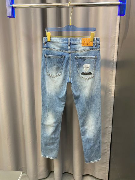 

luxury brand mens jeans highquality cotton blend material blue pencil pants fashion designer casual jeans
