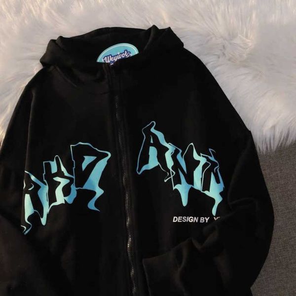 

2023 new jacket designer womens clothing american fashion streetwear hip hop cardigan coat cotton hoodie hooded jackets, Black;brown