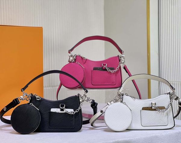 

l ladies fashion bags water ripples marelle handbag m20998 purse women crossbody bags genuine leather detachable handle strap fashion letter