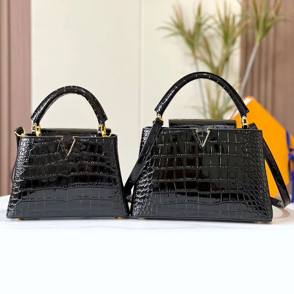 

designer bag women's crossbody bag gold silver purse crocodile purse with genuine leather mostly pockets