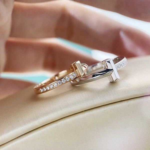

j3rw new t-house t1 ring narrow edition diamond set white gold rose, Silver