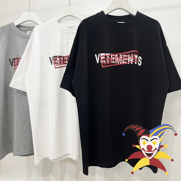 

men's t-shirts vetements t-shirt men women 1 1 oversized confidential red secret seal t shirt vtm g230301, White;black