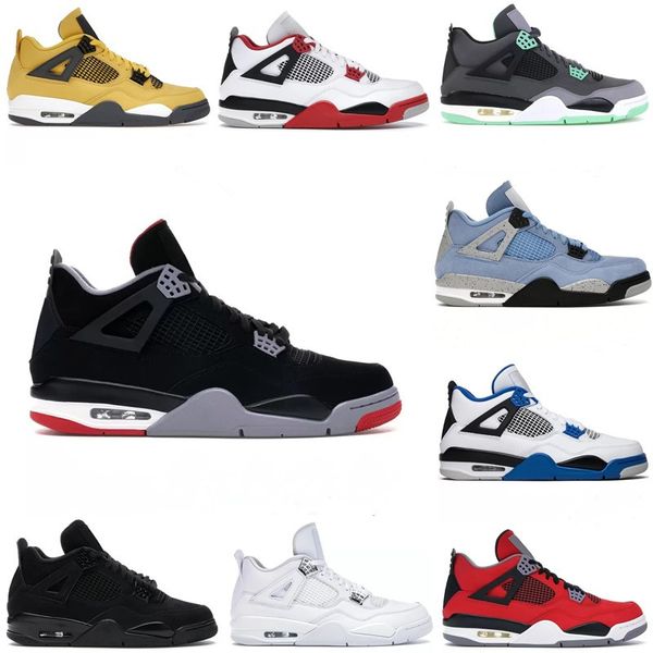 

jumpmans 4 basketball shoes men women 4s pn dust military black cat seafoam university blue fire red lightning mens trainers outdoor sports