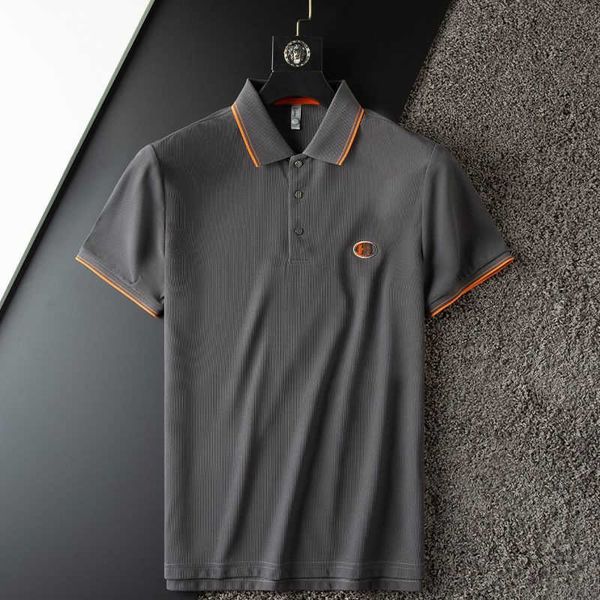 

men shirt h polo embroidered tshirt hms designer t-shirt mens sweatshirt cotton lapel pullover shirts casual short sleeve tshirt 4xl 5xl xb7, White;black