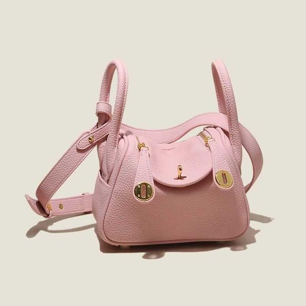 

h lind casual bags mini lind women s genuine leather 2023 new lychee pattern doctor single shoulder crossbody pillow