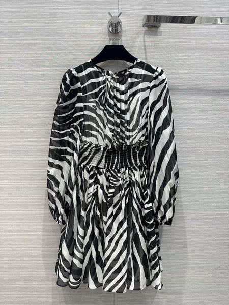 

milan runway dress 2023 spring summer o neck long sleeve print fashion designer dresses brand same style dress 0302-10, Black