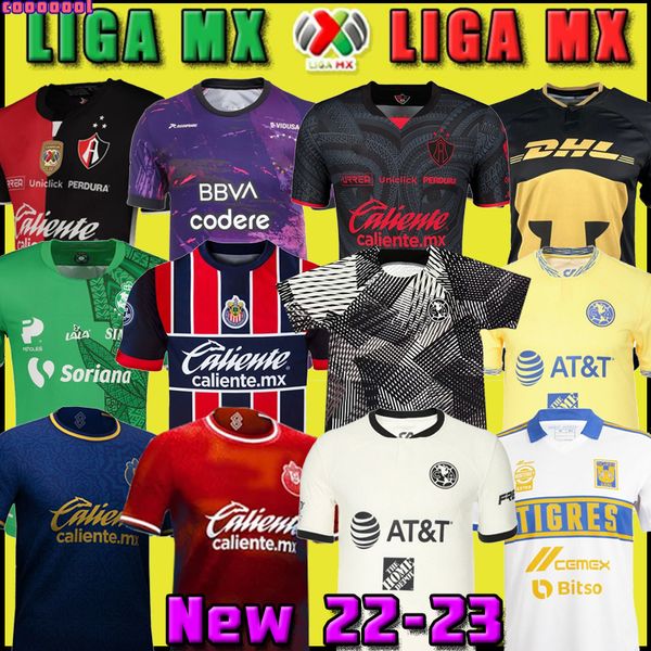 

22 23 club america cruz azul soccer jersey 2022 2023 guadalajara chivas tijuana unam tigres atlas home away thirid liga football shirts cf p, Black;yellow