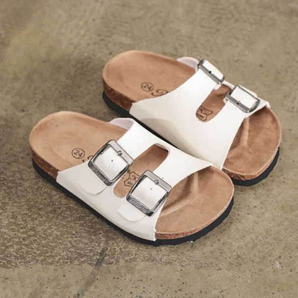 

sandals 2022 kids summer slippers children sandals double buckle cork girls summer sandalias parent-child beach shoes size 22-39 csh1389 r23, Black;red