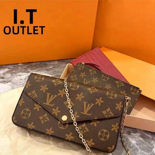 

classic luxurys designers outdoor bags pochette felicie bag embossing genuine leather clutch tote chain messenger