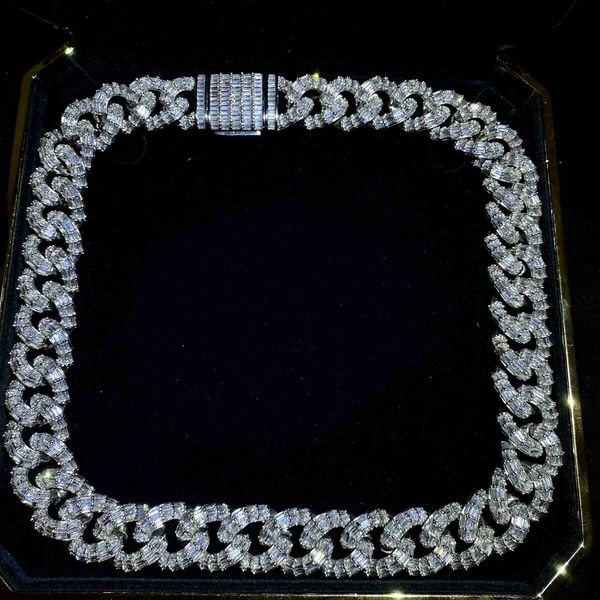 

yss jewelry 925 silver 19mm baguette cuban chain