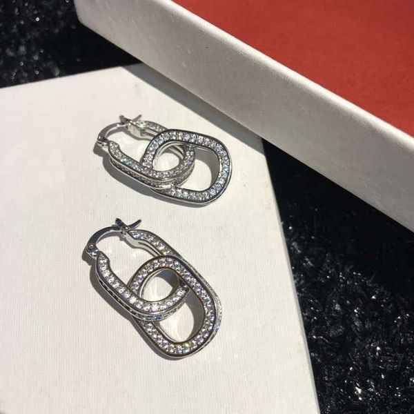 

designer celn jewelry earrings s cold wind ellipse inlaid zircon earrings metal ual5, Golden