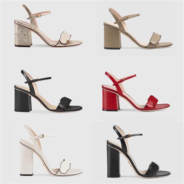 

new luxury high heels leather sandal suede mid-heel 7-11cm women designer sandals high heels summer sandals size 35-42 with b293l, Black