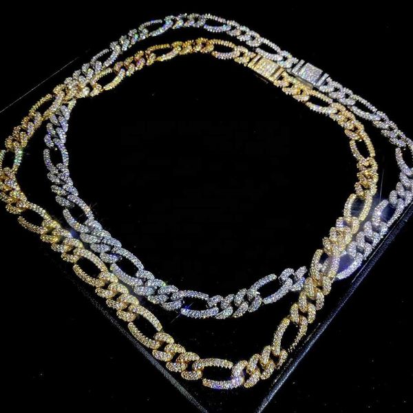 

yss jewelry 925 silver hip hops 10mm white and yellow gold nk chain