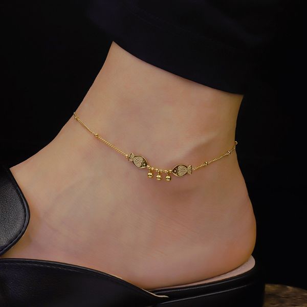 

fashion designer 18k gold plated anklet women giftnon tarnish stainless steel ladies summer beach jewelry anklet, Red;blue