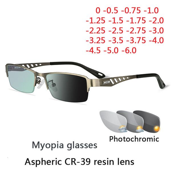 

sunglasses frames pochromic eye glasses men women myopia eyeglasses finished glasses students short sight eyewear 0 -0.5 -1 -1.25 -1.5 -1.75, Silver
