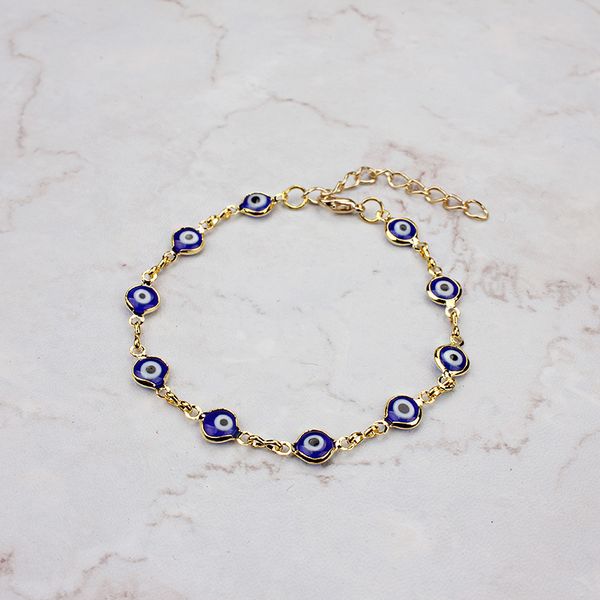 

euramerican demon eye chain bracelet simple student blue eye accessories, Black