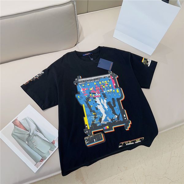 

men's t-shirts fashion men t-shirt 2023 louiseity new cotton soft wrinkle resistant printing letters casual student couple short lining, White;black