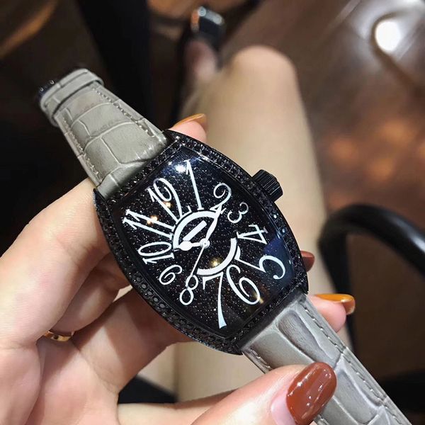 

abb_watches womens watch luxury automatic quartz watches modern day wristwatch leather rectangle stainless steel pin buckle watch outdoor fu, Slivery;brown