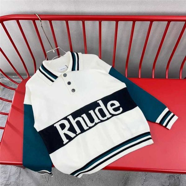 

jacquard rhude knitted sweater men women version streetwear patchwork rhude sweatshirts rt3s, White;black