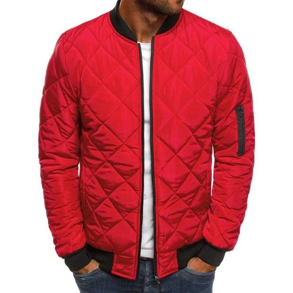 

men winter warm cotton argylic jacket casual long sleeve bomber coat men's clothing motocycle zipper sportswear black red blu2477, Black;brown