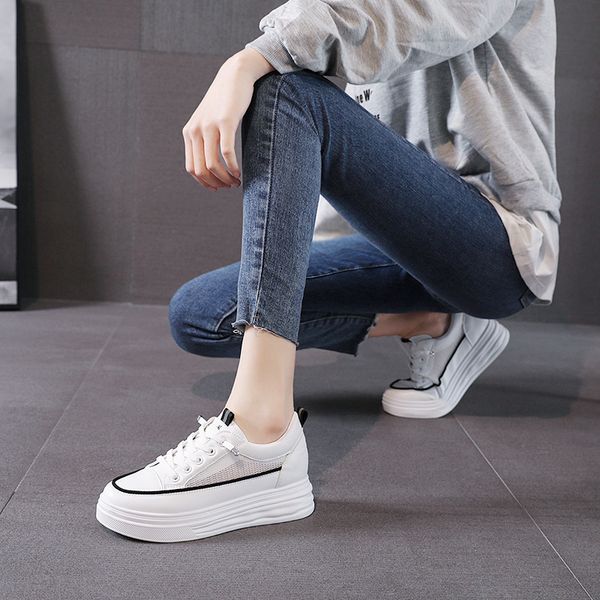 

fashion sports shoe new women casual shoes white sneakers mantrainer summer hollow inner heightening sneakers 18