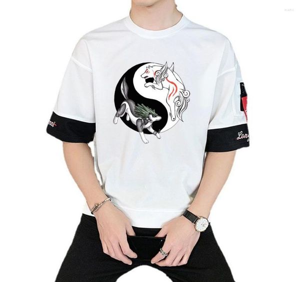 

aaamen's t shirts anime natsume yuujinchou t-shirt manga streetwear casual short sleeve teenagers cartoon shirt 123, Black