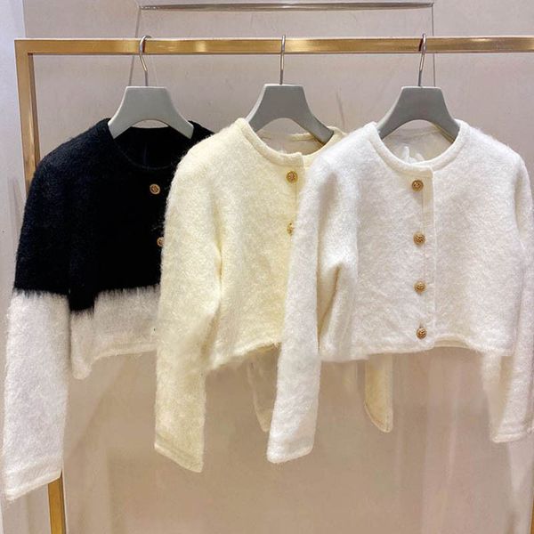 

women's knits tees kuzuwata o neck solid color long sleeve outerwear single-breasted sweater women japanese autumn winter vintage cardi, White