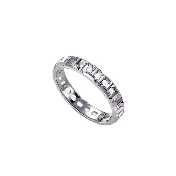 

high-quality seiko high version replica s925 sterling silver tiffay square cut-out double t geometric line width narrow couple ring with log