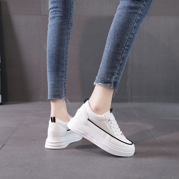 

fashion sports shoe new women casual shoes white sneakers mantrainer summer hollow inner heightening sneakers 26