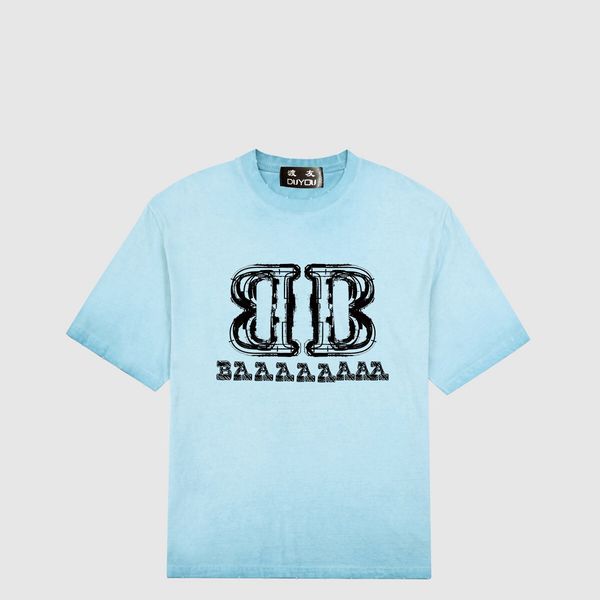 

duyou oversize t shirt with vintage jersey wash letters 100% cotton t-shirt men casuals basic t-shirts women quality classical dy8901, White;black