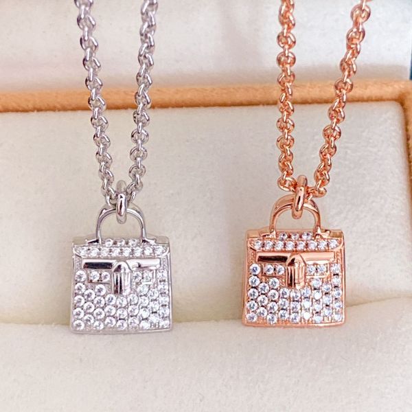 

925 sterling silver bag necklace for women pendant necklace trendy jewelry
