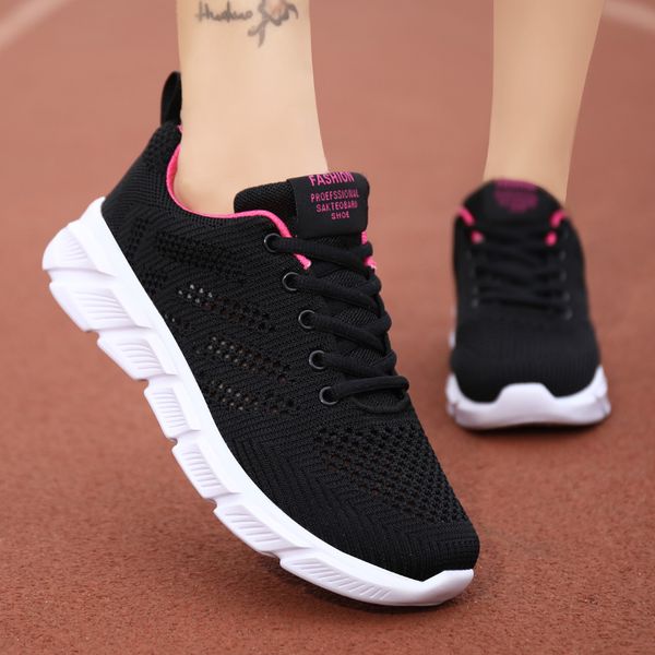 

designer women spring breathable running shoes black purple black rose red womens outdoor sports sneakers color48