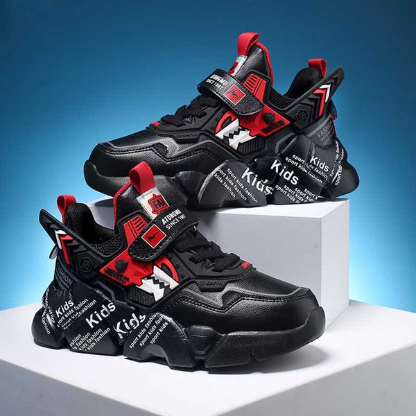 

athletic outdoor children's casual sports shoes thick bottom light tide shoes boys sneakers 2022 autumn new running shoes for big child, Black
