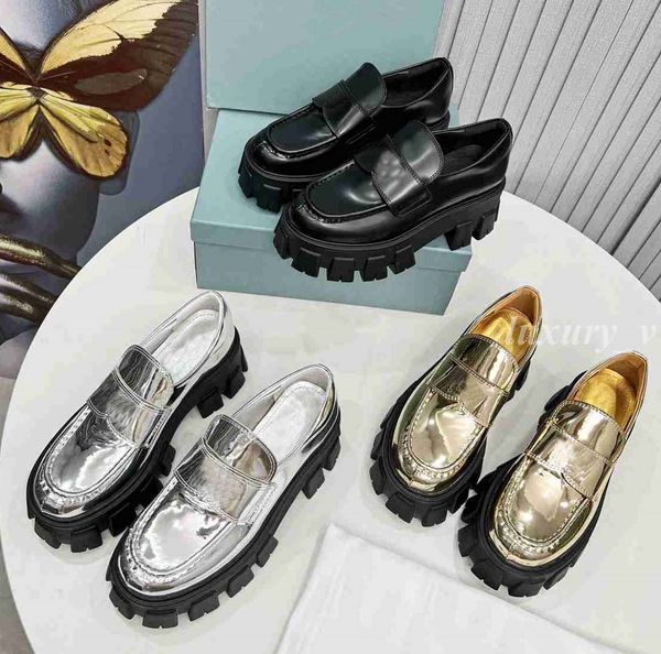 

designer dress shoes monolith loafers shoe genuine leather women casual shoes triangle black increase platform sneaker cloudbust patent matt