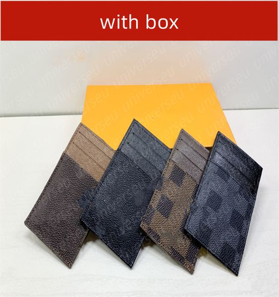 

designer card holder mini wallet leather with box purse fashion womens men purses mens key ring credit coin mini bag, Brown;gray