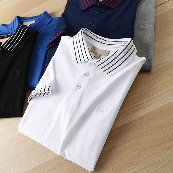 

tb war horse embroidered tshirt men polo shirt burb designer tshirts lapel short-sleeved tshirt mens casual business sweatshirt pullover shi, White;black