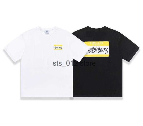 

men's t-shirts 2023 new vtm cute cursive signature letter print women's oversize summer loose short sleeve t230302, White;black