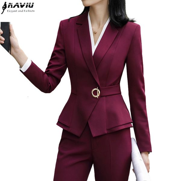

women's suits blazers winter suit for women two pieces set formal long sleeve slim blazer and trousers office ladies work wear 230302, White;black