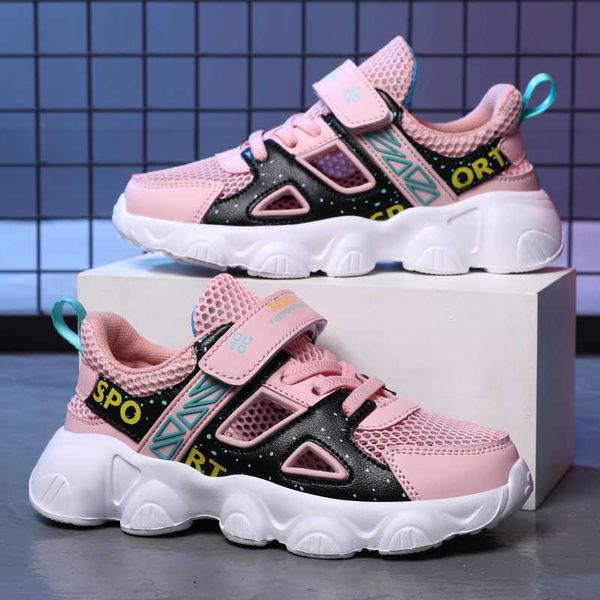 

athletic outdoor summer girls sneakers tennis sports children shoes school kids pink fashion breathable girls platform shoes r230302, Black