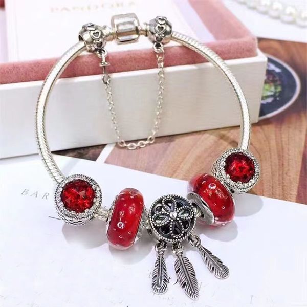 

pandora bangle bracelets for women s925 silver dream catcher liulizhu beaded fashion all-match bracelet valentine's day to send his gir, Black